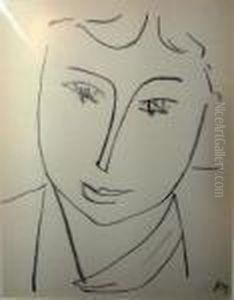 'portrait', Lithograph,
Initialled In The Plate, Published 1958 By Verve, 26cm X 20cm, Framed by Henri Matisse