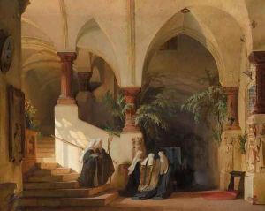 Italian Convent (Ein Italienisches Kloster) by Domenico II Quaglio