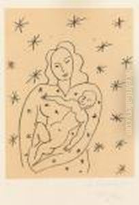Vierge Et Enfant Sur Fond D'etoile. by Henri Matisse