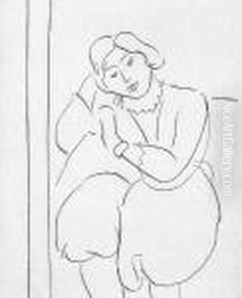 Figure Assise,la Tete Appuyee Sur La Main Droite - view 1