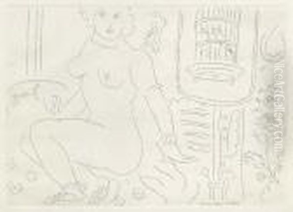 Sitzender Akt Neben Sittichkafig. 1929. - view 1