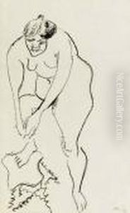 Nu Au Pied Droit Sur Un Tabouret (duthuit 404) by Henri Matisse