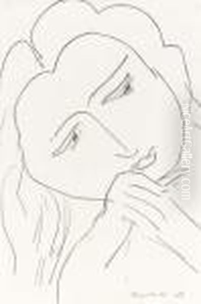 Tete Dans Les Mains Croisees - view 1
