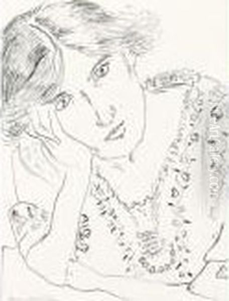 Portrait De Femme, Tete Appuyee Sur La Main - view 1