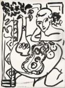 Figure Feminine Et Fruits by Henri Matisse