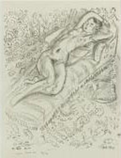 Nu Sur Chaise De Repos Sur Fond Moucharabich (d. 426) - view 1