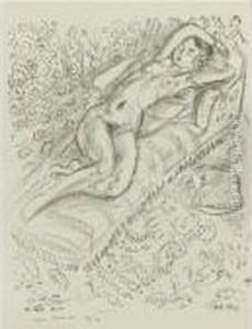 Nu Sur Chaise De Repos Sur Fond Moucharabich (d. 426) by Henri Matisse