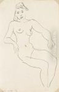 Nu Assis, Chevelure Foncee by Henri Matisse