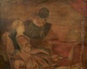 La Lecon De Musique, D'apres Fragonard - 1893 La Lecon De Musique, D'apres Fragonard - 1893