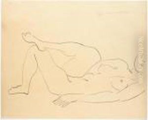 Nu Couche Au Visage Incomplet - Etude De Jambes (d. 462) by Henri Matisse