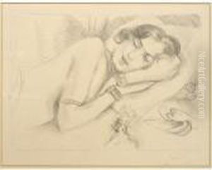 Figure Endormie Aux Babouches (d. 512) by Henri Matisse