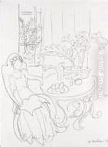 Jeune Femme Assise Dans Un Interieur by Henri Matisse