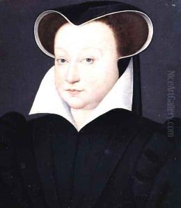 Portrait of a lady, thought to be Marie Bourbon by Francois, the Elder Quesnel