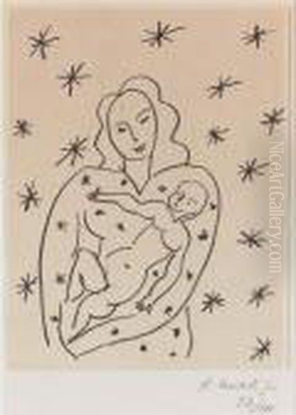 1869-1954
 Vierge Et Enfant Sur Fond Etoile (d. 647) - view 1
