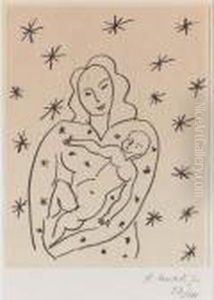 1869-1954
Vierge Et Enfant Sur Fond Etoile (d. 647) by Henri Matisse