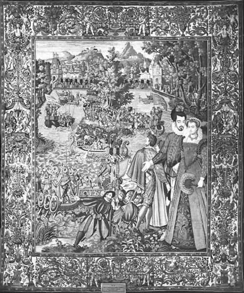 Water festival of Henri III 1551-89 and Louise de Lorraine 1553-1601 Brussels Workshop, c.1580 - view 1