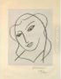 Etude Pour La Vierge "tete Voilee", 1950-51. by Henri Matisse