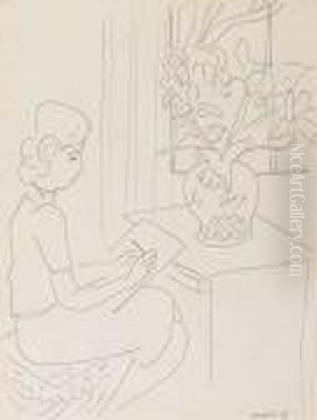 Annelies Dessinant Des Fleurs - view 1