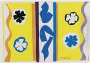 Les Quatre Rosaces Aux Motifs Bleus by Henri Matisse