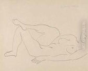 Nu Couchee Au Visage Incomplet--etude De Jambes by Henri Matisse