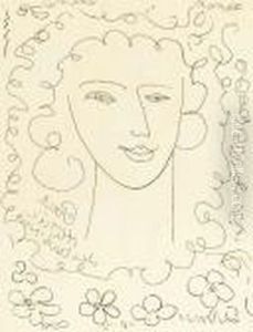 Jeune Fille Souriant Et Fleurs by Henri Matisse