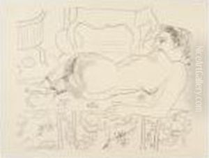 Nu Couche Sur Sol Fleuri (d. 503) by Henri Matisse