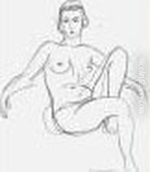 Nu Assis, Les Bras Etendus. 1925. - view 1