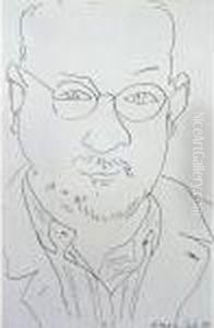 Autoportrait De Face, Chemise Ouverte by Henri Matisse