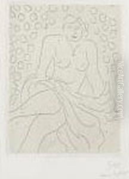 Nu Drape Sur Fond Compose De Cercles (d. 224) - view 1