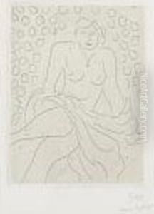 Nu Drape Sur Fond Compose De Cercles (d. 224) by Henri Matisse