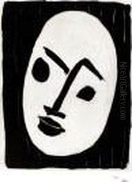 Masque Blanc Sur Fond Noir - view 1