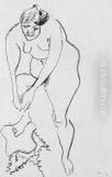 Nu Au Pied Droit Sur Un Tabouret (d. 404) - view 1