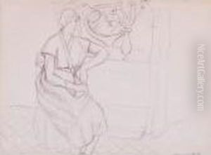 Femme Assise Avec Un Vase D'anemones by Henri Matisse