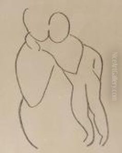 Vierge Et Enfant Sans Indication Des Visages Ii (d. 652) by Henri Matisse