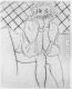 Figure Assise Mains Au Menton. 1929. by Henri Matisse
