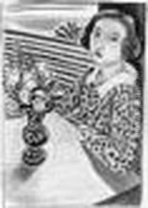 Jeune Fille Assise Au Bouquet De Fleurs. 1923. by Henri Matisse