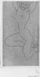 Nu Assis Sur La Jambe Droite, Bras Leves (d. 226) by Henri Matisse