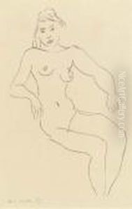 Nu Assis ,chevelure Foncee by Henri Matisse