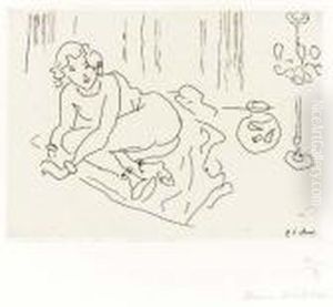 Nu Couche A La Lampe Venitienne by Henri Matisse