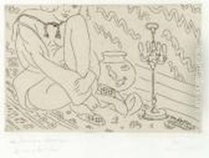 Figure Au Visage Coupe Assise Dans Un Interieur by Henri Matisse