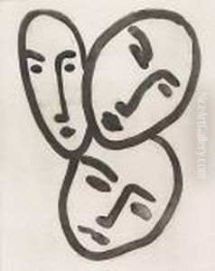 Trois Tetes. A L'amitie. by Henri Matisse