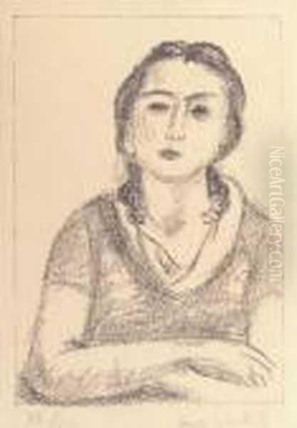 Buste De Jeune Fille, Les Bras Croises - view 1