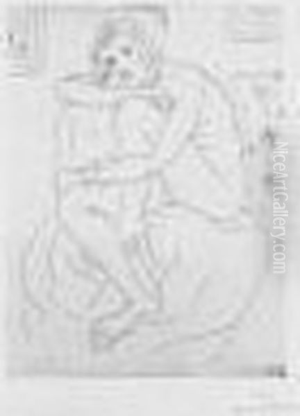 Nu Assis, Mains Aux Genoux. 1929. - view 1