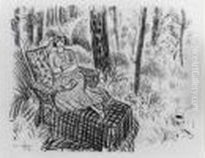 Jeune Fille A La Chaise Longue Dans Un Sous-bois. 1922. by Henri Matisse