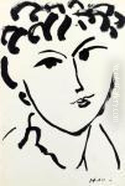 Tete De Femme Aux Cheveux Boucles - view 1