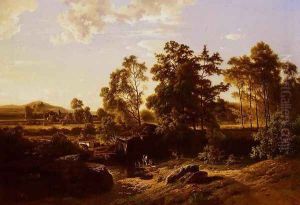 A River Landscape With A Mill by Joseph Quinaux
