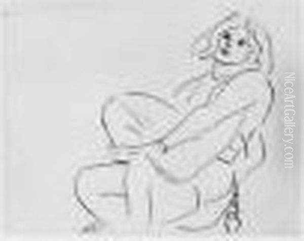 Jeune Femme Enserrant Son Genou Gauche. 1929 - view 1