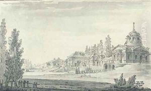 A palace with a domed pavilion in an extensive park, perhaps Sheremet'evo