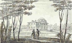 A neoclassical pavillion, perhaps in the park at Tsarskoe Selo by Giacomo Quarenghi