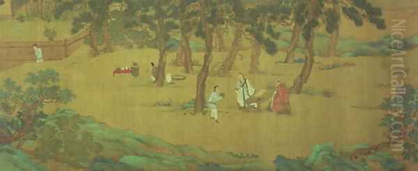 Zhao Mengfu Writing the Heart Sutra in Exchange for Tea - view 1